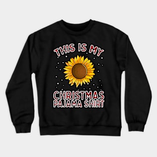 Cute Christmas Sunflower Pajamas - Red Plaid Flannel Women Crewneck Sweatshirt